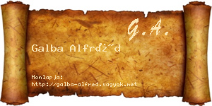 Galba Alfréd névjegykártya